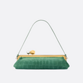 JACQUEMUS LE SALON CLUTCH IN SUEDE WITH CROCODILE EMBOSSING